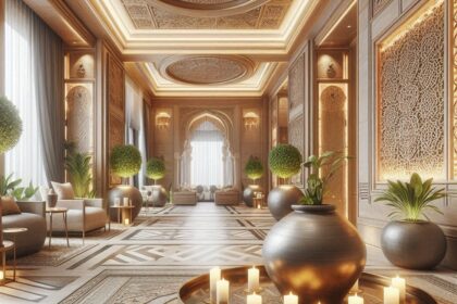 duża donica w hotelu