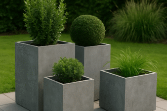 duze donice z włókna szklanego